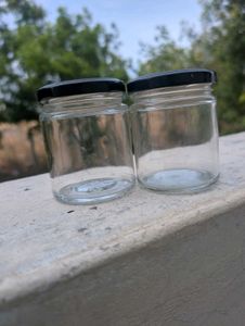 Set of 2 Glass Jars with Lids