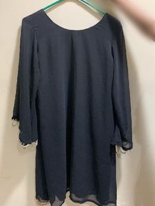 Elegant Black Kurta with Lace Trim