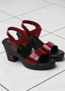Red Platform Heel Sandals