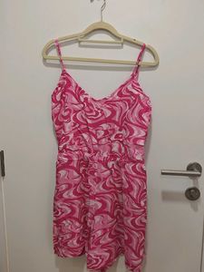 Pink Swirl Print Romper