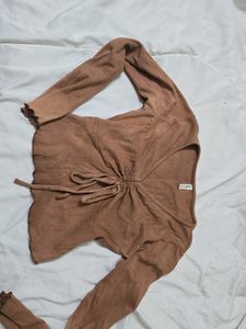 Ruched Front Long Sleeve Top