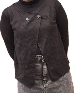 Stylish Black Sleeveless waist Top