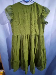 Olive Green Tiered Dress