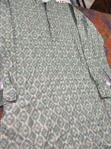 Light Blue Geometric Print Kurta for men …..🗯️🔥