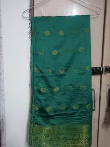 Sea Green Colour Silk Blend Woven Floral Print Pur