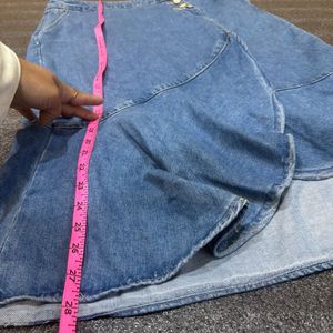 Stylish Denim Wrap Skirt