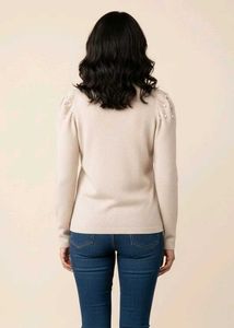 Elegant Pearl Embellished Cardigan