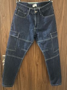 SNITCH CARGO JEANS NAVY BLUE MEN