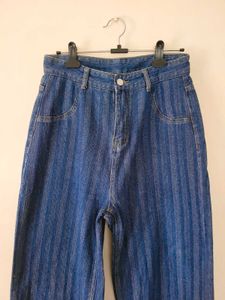 Wide Leg Blue Denim Jeans