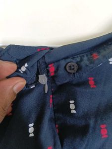 black Printed Skort