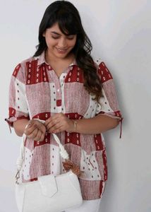 Patterned Shirt with Tie Sleeves