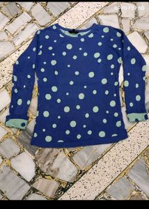 30. Blue Polka Dot Long Sleeve Top