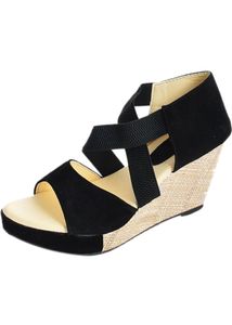 Stylish Black Wedge Sandals