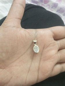 sterling silver solitaire zircon stone pendant