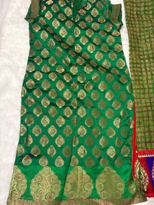 Green &amp; Gold Salwar Suit