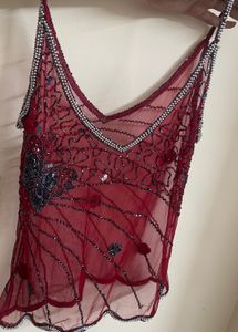 heavy handwork beaded jaipuri yk2 sheer top
