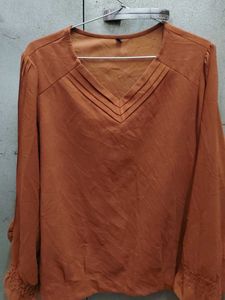 Elegant V-Neck Pleated Blouse