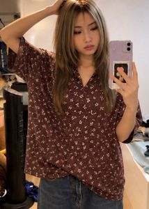 cute floral maroon top