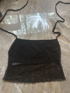 Sparkly Black Mesh Gown