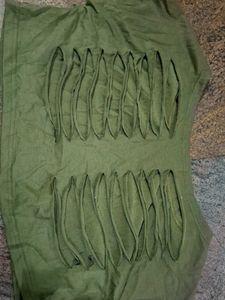 Unique Cut-Out Green T-Shirt