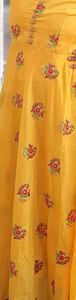 Yellow Floral Embroidered Anarkali Dress