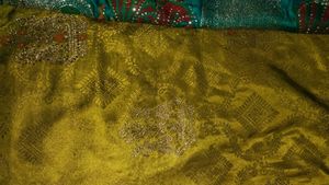 Embellished Teal Blouse saree