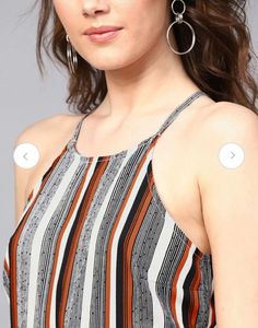 Striped Halter Neck Jumpsuit