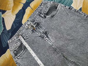 Washed Grey Wide Leg Jeans