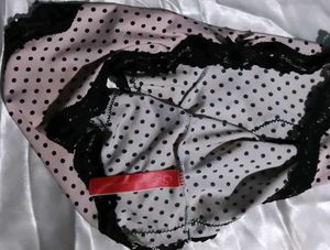 Pink Heart Print Bra