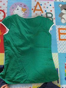 Green &amp; White Panel Tunic Top