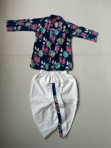 Kids Printed Kurta Dhoti Set