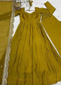 Elegant Mustard Kurta Set with Dupatta