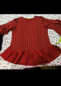 Global desi Rustic red Peplum Top