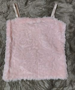 Kawaii fleece detail stretchy top