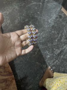 Handmade silk thread bangles with kundans