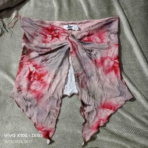 252510. Y2K Floral Twist Front Top