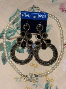 Vivienne Westwood necklace n goth earrings
