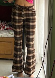 Plaid Flared Pants