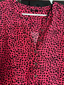 Vibrant Pink Animal Print Tunic Top
