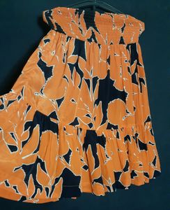 Orange Viscose Skirt