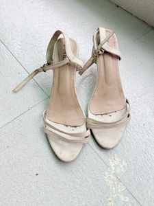 Women's White Kitten Heels Sandals
