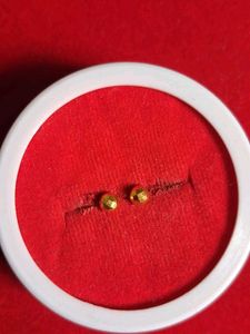 Gold Ball Stud Earrings 2pair