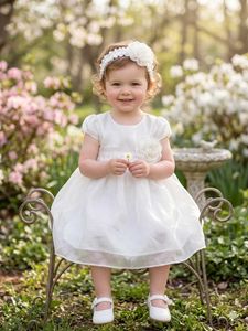Beautiful White Baby Dress with Headband