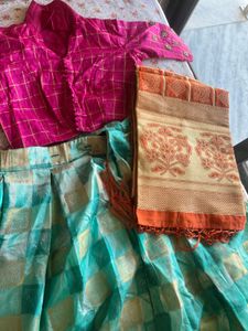 Festive Chaniya With Banarasi Dupatta(no Blowse)