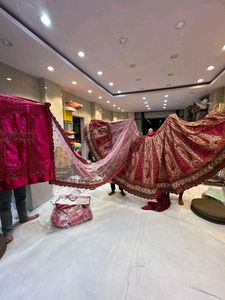 Stunning Red &amp; Gold Embroidered Lehenga