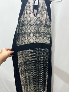 Stylish Black &amp; White Patterned Dress