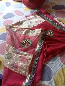 maroon net double shafe saree
