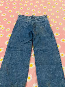 Blue Wash Wide Leg Jeans