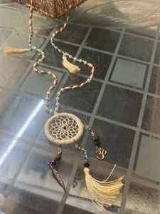 Boho Dreamcatcher Necklace with Om Charm