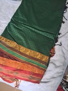 Elegant Green Saree with Ornate Border